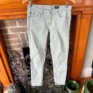 AG teal aqua blue The Stevie Ankle Zip jeans denim size 27